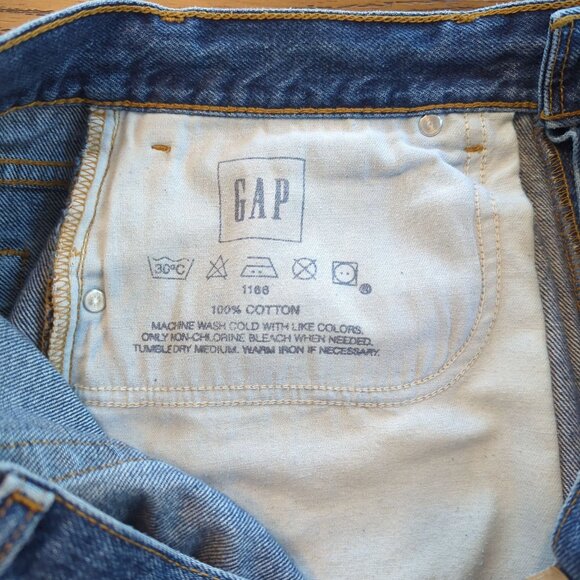 Vintage 90s GAP Blue Jeans Easy Fit 36x28 Button Fly 100% Cotton Denim - Picture 10 of 16